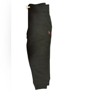 Ralph Lauren Black Sweatpants with Red Polo Embroidery